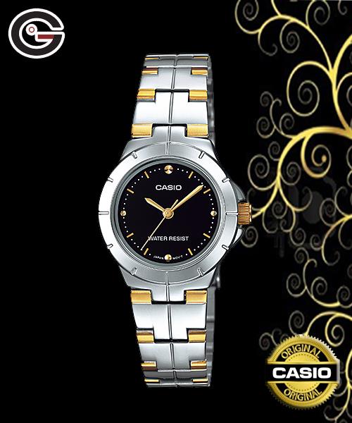 Đồng hồ Casio LTP-1242SG-1CDF Thiết kế dây mạ vàng - Mặt đen kim vàng Quyến rũ