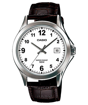 Đồng hồ nam Casio MTP-1380L-7BVDF Dây da đen - Mặt kim trắng - Chống nước 50 mét