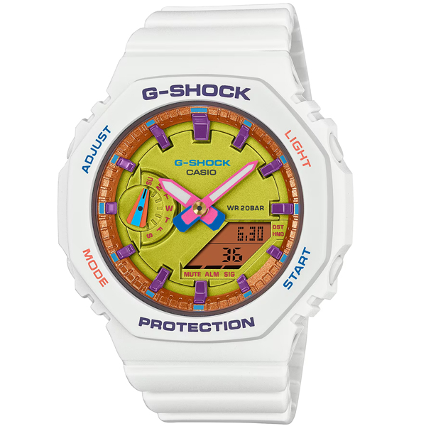 GMA-S2100BS-7A | Đồng Hồ Casio | G-Shock | Nữ | Dây Nhựa Màu Trắng | Cấu Trúc Lõi Carbon | Chống Nước WR20BAR