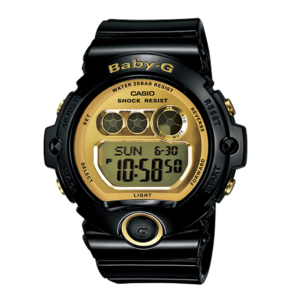 ĐỒNG HỒ NỮ CASIO BABY-G BG-6901-1ADR Dây nhựa đen - Đồng hồ điện tử mặt vàng