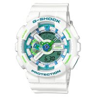Đồng hồ Nam Casio G-Shock GA-110WG-7A Dây nhựa trắng - Mặt điện tử kim