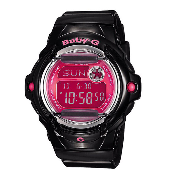 ĐỒNG HỒ CASIO BABY - G BG-169R-1BDR Mặt đồng hồ điện tử màu hồng - Dây nhựa đen 