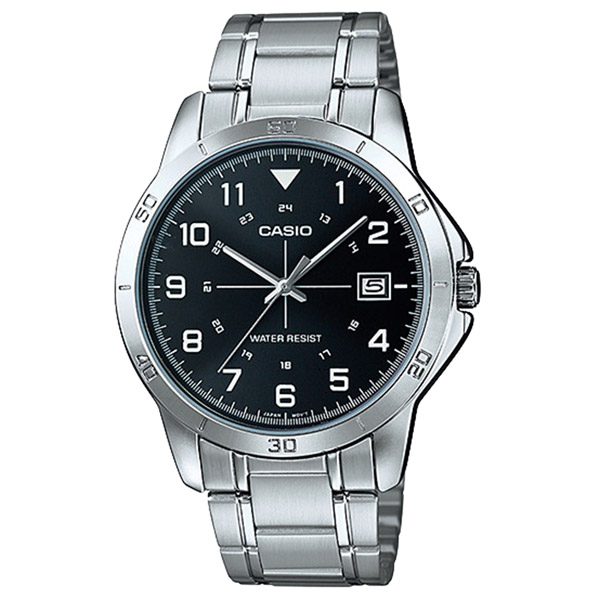 Đồng hồ nam Casio MTP-V008D-1BUDF Dây đeo kim loại - Mặt số màu đen