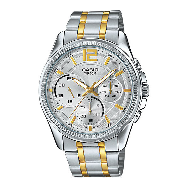 ĐỒNG HỒ CASIO MTP-E305SG-9AVDF Thiết kế đồng hồ 6 Kim - Mạ Vàng Đẳng cấp Trẻ trung