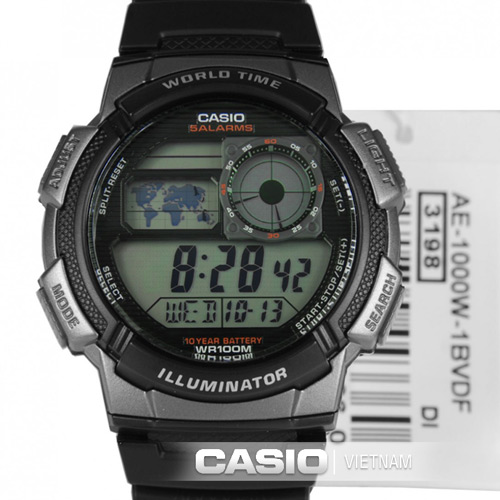 Đồng hồ Casio AE-1000W-1BVDF Pin 10 năm