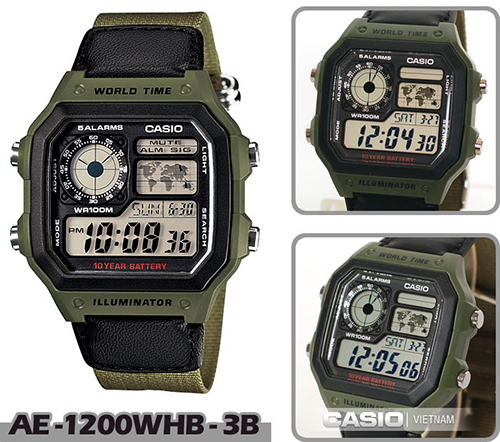 Đồng hồ Casio AE-1200WHB-3BVDF