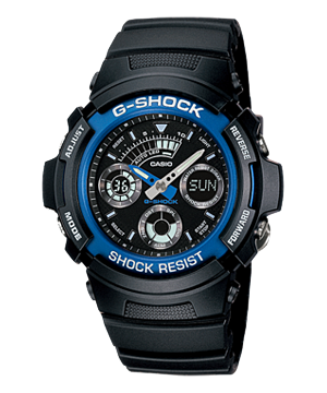ĐỒNG HỒ CASIO G-SHOCK AW-591-2ADR Đồng hồ kim kết hợp điện tử - Mặt viền xanh