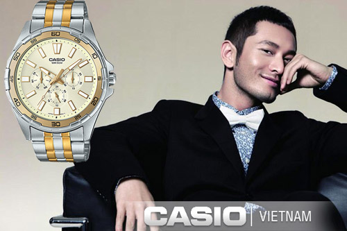 Đồng hồ nam Casio MTD-300SG-9AVDF mạ vàng