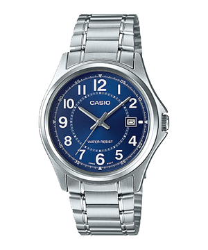 ĐỒNG HỒ CASIO MTP-1401D-2ADF Đồng hồ 3 kim mặt xanh - Dây kim loại Trẻ trung