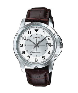 Đồng hồ nam Casio MTP-V008L-7B2UDF Dây da Nâu-Mặt số màu trắng