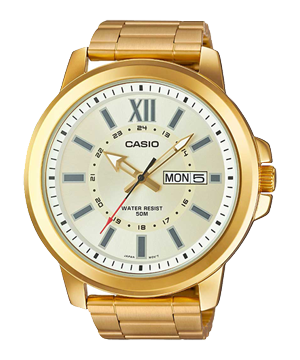 Đồng hồ nam Casio MTP-X100G-9AVDF Gold Dây kim loại