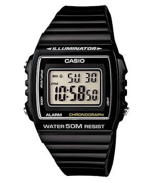 ĐỒNG HỒ CASIO W-215H-1AVDF Đồng hồ điện tử - Dây nhựa đen - Chống nước 50 mét