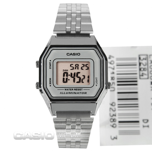 Đồng hồ Casio LA680WA-7DF dây kim loại mạ bạc chính hãng