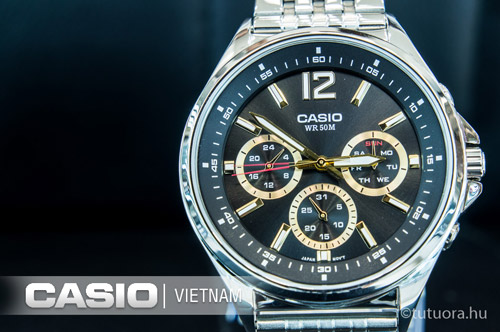 Đồng hồ Casio MTP-E303D-1AVDF Mặt kính khoáng chống vỡ cao 