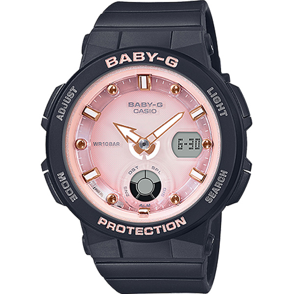 BGA-250-1A3 | Đồng Hồ Casio | Baby-G | Nữ | Dây Nhựa Đen | Màu Hồng | Bảo Hành 5 Năm