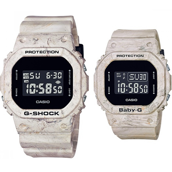 Đồng Hồ Casio Cặp Đôi G-Shock & Baby G DW-5600WM-5DR & BGD-560WM-5DR Phiên Bản Đặc Biệt - Mặt Vuông Thể Thao
