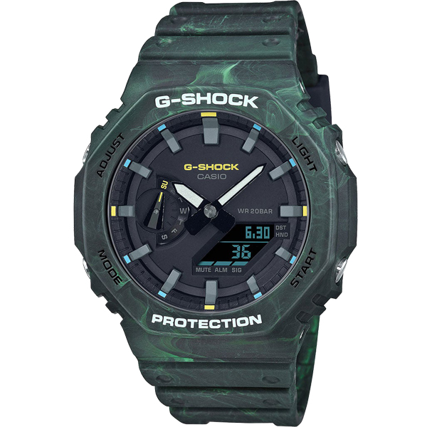 GA-2100FR-3A | Đồng Hồ Casio | G-Shock | Dây Nhựa Màu Rêu | Phiên Bản Giới Hạn | Chống Nước WR20BAR