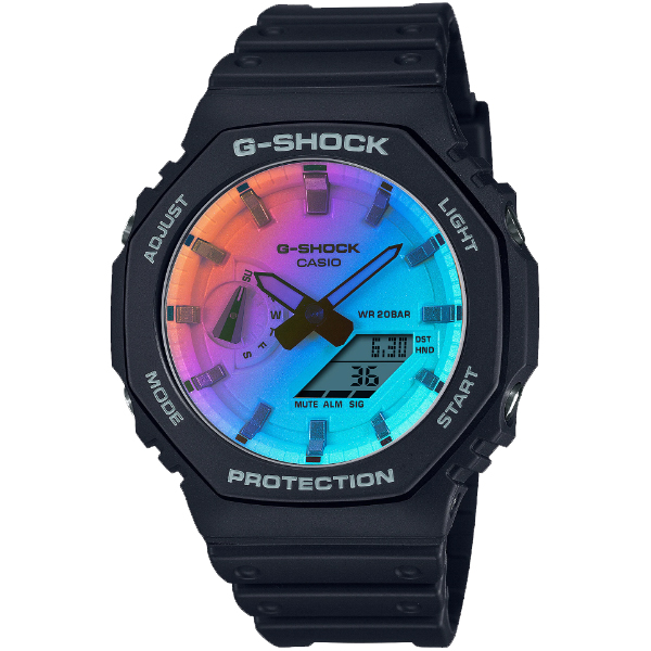 GA-2100SR-1A | Đồng Hồ Casio | G-Shock | Dây Nhựa | Cấu Trúc Bảo Vệ Lõi Carbon | Chống Nước WR20BAR