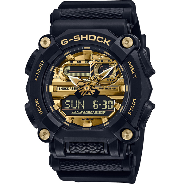 GA-900AG-1ADR | Đồng Hồ Casio | G-Shock | Nam | Mặt Mạ Vàng | Dây Nhựa | Pin 7 Năm