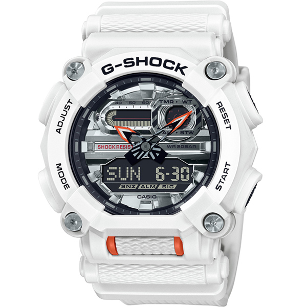 GA-900AS-7ADR | Đồng Hồ Casio | G-Shock | Nam | Dây Nhựa Màu Trắng | Pin 7 Năm