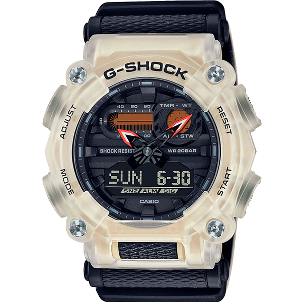 GA-900TS-4 | Đồng Hồ Casio | G-Shock | Nam | Dây Vải | Vỏ Trong Suốt | Chống Nước WR20BAR | Pin 7 Năm