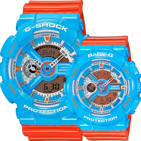 Đồng Hồ Cặp Đôi Casio G-Shock & Baby-G GA-110NC-2ADR & BA-110NC-2ADR Dây Nhựa - Chống Nước 200M