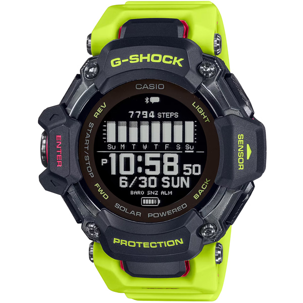 GBD-H2000-1A9 | Đồng Hồ Casio | G-Shock | Dây Nhựa | Chức Năng Đo Nhịp Tim | GPS | Pin Mặt Trời 
