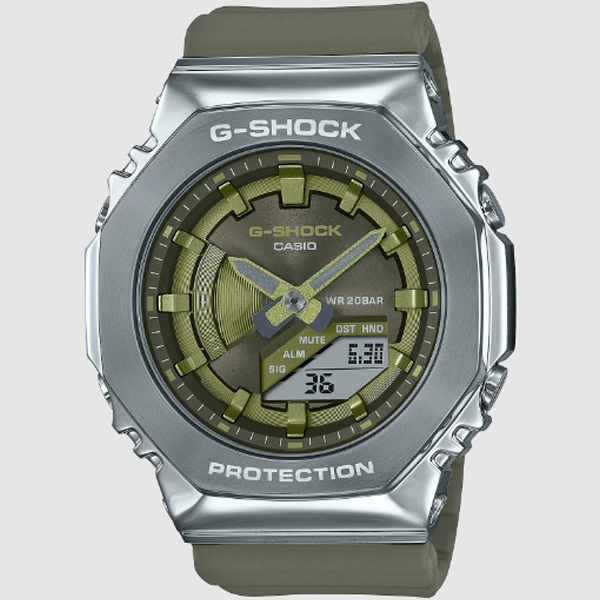 GM-S2100-3A | Đồng Hồ Casio | G-Shock | Nữ | Dây Nhựa | Vỏ Kim Loại | WR20BAR