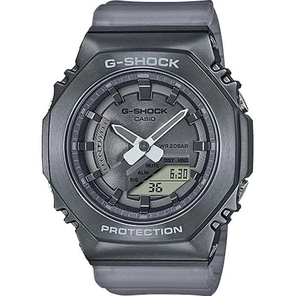 GM-S2100MF-1A | Đồng Hồ Casio | G-Shock | Nữ | Dây Nhựa | Viền Kim Loại | Chống Nước WR20BAR