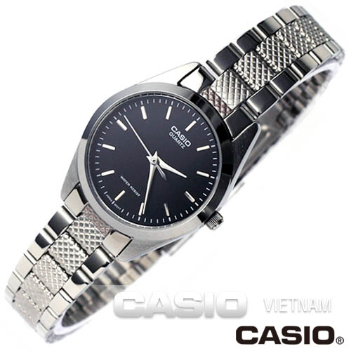 Đồng hồ nữ Casio LTP-1274D-1ADF mặt đen dây kim loại