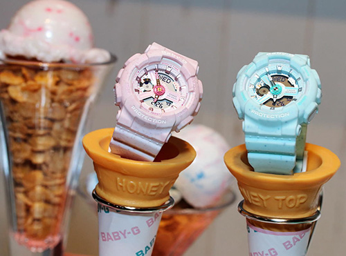 đồng hồ casio nữ baby g BA-110PI lấy cảm hứng từ những ly kem