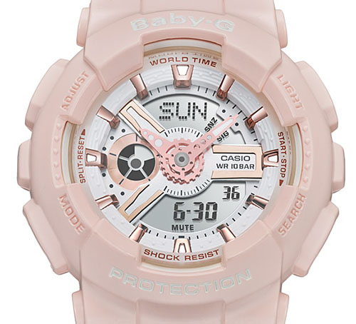 Mẫu đồng hồ Baby G BA-110RG-4ADR màu hồng cam