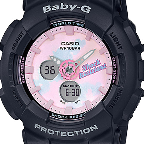 Chi tiết mặt đồng hồ Baby G BA-120T-1ADF