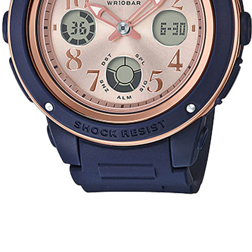 dây nhựa đồng hồ nữ Casio BGA-150PG-2B1