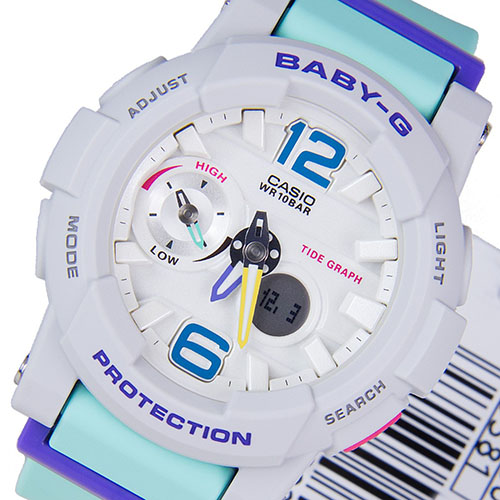 Đồng hồ nữ Baby G BGA-180-3BDR dây nhựa màu xanh