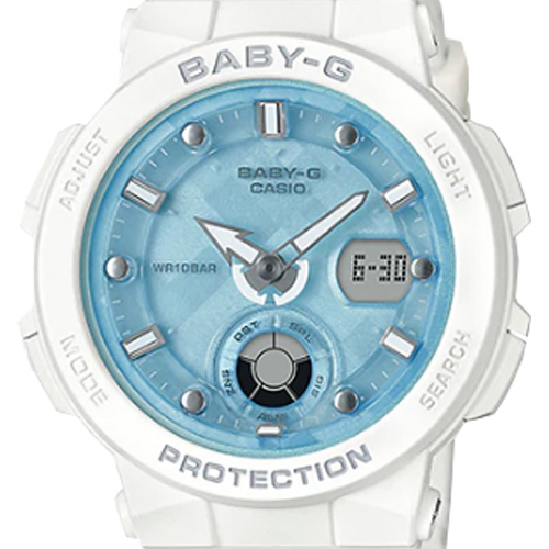 Đồng hồ Casio Baby-G BGA-250-7A1 Dây nhựa trắng mặt màu xanh