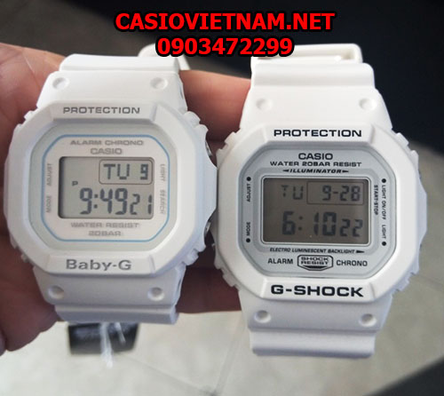 Mẫu Đồng Hồ Casio Cặp Đôi G Shock & Baby G DW-5600MW-7DR & BGD-560-7DR