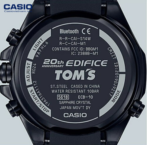 thông tin chi tiết mặt sau đồng hồ Casio ECB-10TMS-1ADR