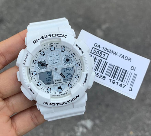 Đồng hồ Casio G-Shock GA-100MW-7A màu trắng đến từ Nhật Bản