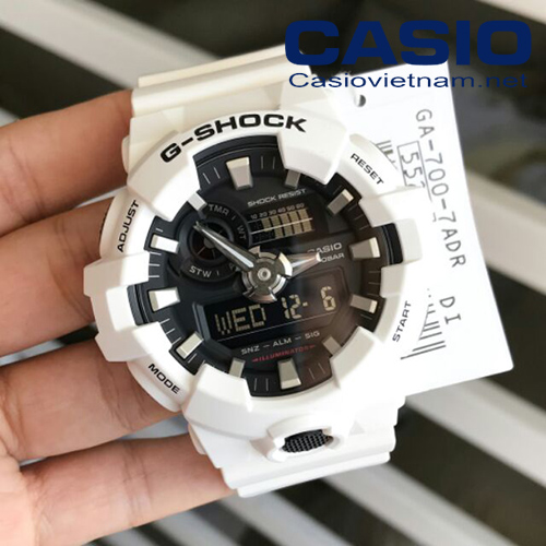 đồng hồ casio nam GA-700-7ADR màu trắng nam tính