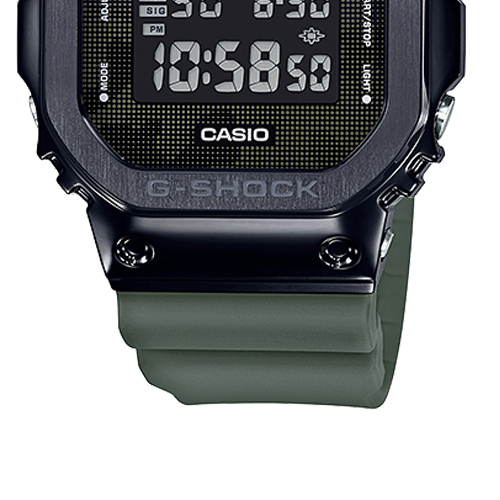 dây nhựa đồng hồ GM-5600-3DF màu xanh rêu