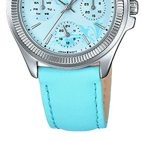 dây da đồng hồ nữ LTP-2088L-2A màu xanh