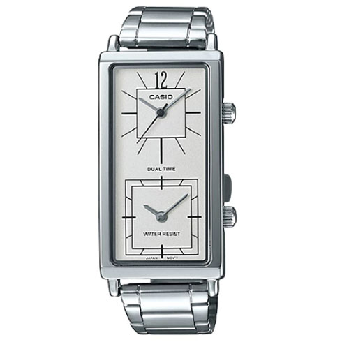 Đồng hồ nữ LTP-E151D-7B dây đeo kim loại mặt trắng