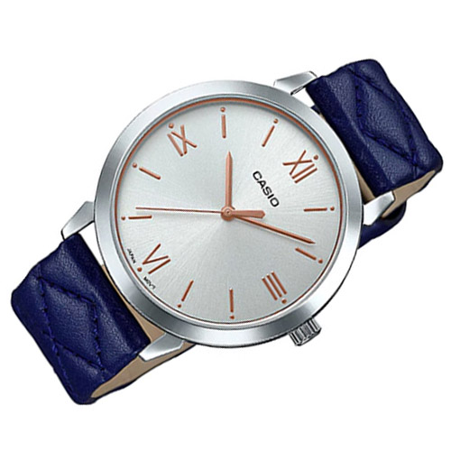 đồng hồ nam Casio LTP-E153L-2A dây da màu xanh