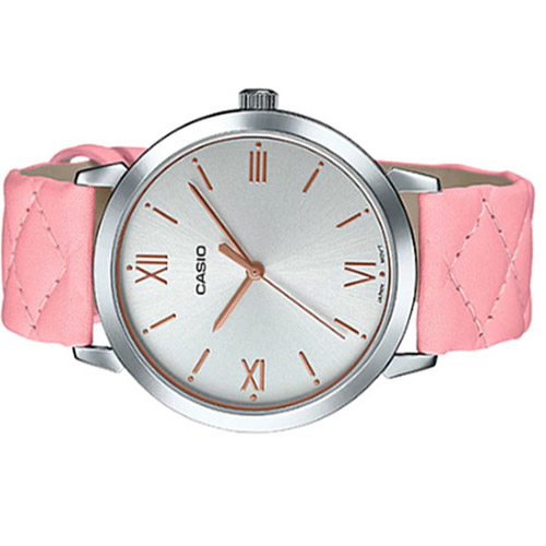 Chi tiết đồng hồ Casio LTP-E153L-4AVDF dây da màu hồng