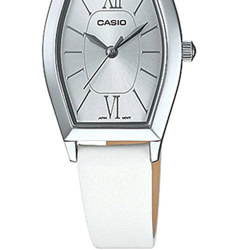 Đồng hồ Casio nữ LTP-E167L-7ADF dây da màu trắng