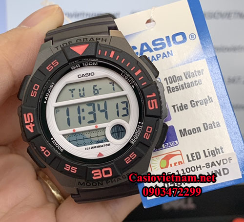 Đồng hồ Casio nữ LWS-1100H-8AV dây nhựa