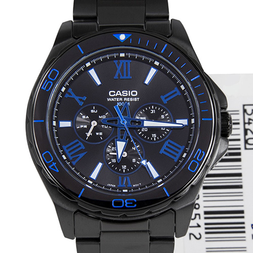 Đồng hồ Casio MTD-1075BK-1A2VDF Dây kim loại Sáng bóng Sang trọng