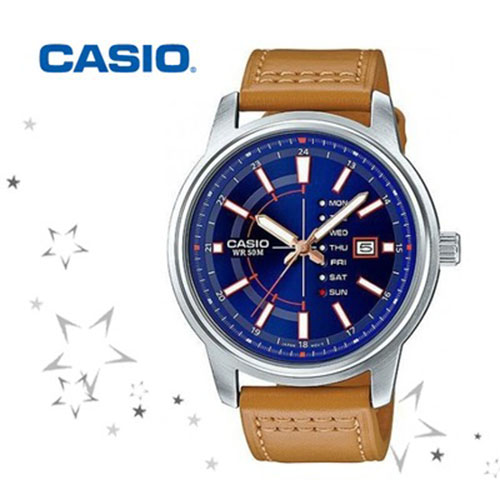 Đồng hồ Casio MTP-E128L-2A2VDF Mặt kính khoáng chống vỡ cao 