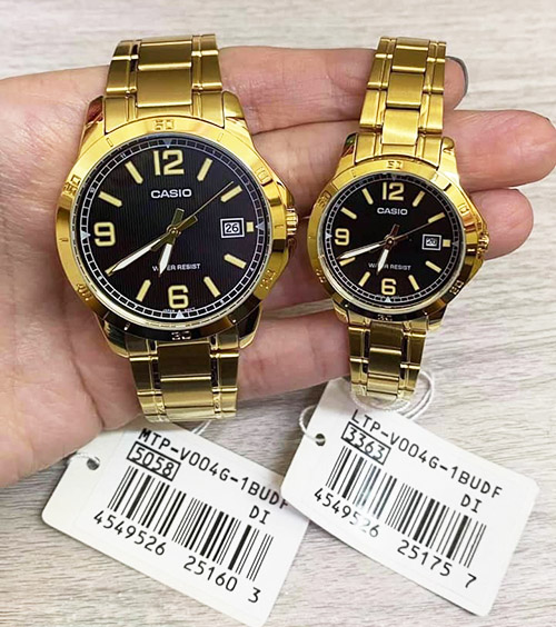 Đồng hồ cặp đôi Casio MTP-V004G-1BUDF Và LTP-V004G-1BUDF